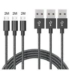 OUISMART 3 Câbles Micro USB 2M,Micro Câble Chargeur USB pour Samsung Galaxy S7 Edge S6 S5 S4 S3, Note 5,WIKO,ASUS,HUAWEI,HTC,LG (Noir)