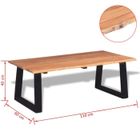 Table basse - OVONNI - Bois d'acacia massif - Style scandinave - Marron et noir
