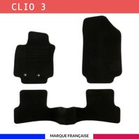 Tapis de voiture - Sur Mesure pour CLIO 3 - 3 pièces - Antidérapant