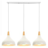 U-Do 3 Têtes Lustre Suspension Luminaire en Métal Blanc E27 20CM Lampe de Plafonde illuminé design Moderne pour Salon Bureau Café