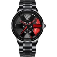 Montre De Jante Pour Hommes Motorsport Watch 3D Wheel Design Custom Designer Watch With Mineral Glass Bracelet De Montre[u3190]
