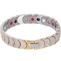 Cikonielf Bracelet magnétique anti-douleur Bracelets magnétiques en acier au titane de largeur de 1.2cm pour des cadeaux sains de