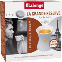 LOT DE 10 - MALONGO - Expresso La Grande Réserve - 16 dosettes de café Compatibles 123 spresso