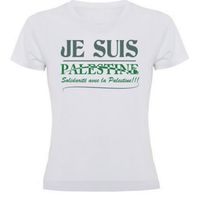 Tee shirt "JE SUIS PALESTINE" | t-shirt de soutien aux palestiniens blanc femme