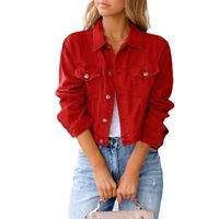 Veste Femmes en jean uni Fit Grande VêTements XH428 rouge