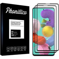 Verre Trempe pour Samsung Galaxy A51 [Pack 2] Film Transparent Intégral Bord Noir Vitre Protection Ecran  Phonillico®