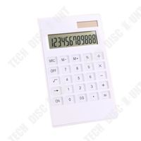 TD® Calculatrice Calculatrice de cristal simple à 12 chiffres Calculatrice solaire Bouton de cristal Calculatrice à double