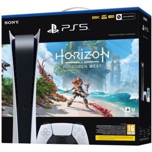 CONSOLE PLAYSTATION 5 Console de salon - Sony - PlayStation 5 - 825 Go - Blanc - Edition Digital + Horizon Forbidden West