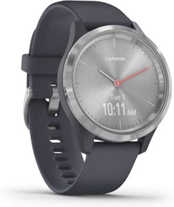 Montre connectée sport Garmin 3S : Montre Connectée à Aiguilles Mécaniques et Écran Tactile avec Suivi GPS– Silver/Granite Blue – Cadran 39 mm.[Q3062]