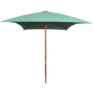 PARASOL Parasol de plage ergonomique moderne - Soleil Parasol - Vert - Bois dur - Mât droit