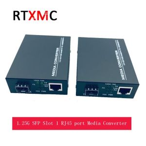 SWITCH - HUB ETHERNET  Switch réseau,Convertisseur de média en Fiber à fente SFP,2 pièces,convertisseur Ethernet RJ45 Gigabit[F553340554]