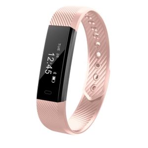 BRACELET D'ACTIVITÉ Smart Bracelet Fitness Tracker Compteur d'étape Surveillance d'activité Band Réveil Bracelet Vibration Pour iPhone Android Rose