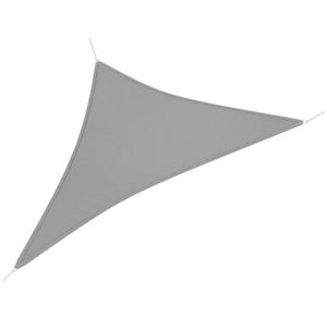 VOILE D'OMBRAGE Voile d'ombrage triangulaire OUTSUNNY - Grande taille 3,6 x 3,6 x 3,6 m - Résistant aux UV - Gris