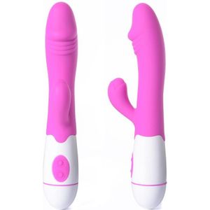 GODEMICHET - VIBRO Dildo étanche Vibromasseur pour Point G stimulateur clitoridien avec 30 modes de vitesse de vibration réglable Jouet Rouge XS207