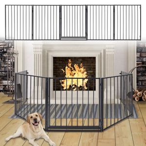 VEVOR Pare-feu de Cheminée Grille Protection Fer 1 Panneau 99x78 cm Noir  Moderne