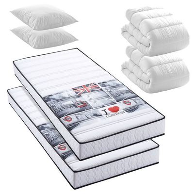 Pack 2 matelas + couettes + oreillers