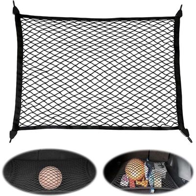 Filet De Rangement Pour Coffre De Voiture - 100x80 Cm Extensible Jusqu'à 160x140 Cm - Avec 4 Crochets, Pour SUV Et Berlines
