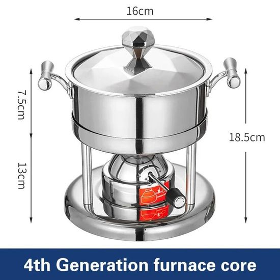 Fondue Mongole Shabu Shabu Séparateur - Marmite Électrique Inox 28 Cm Avec Couvercle Verre
