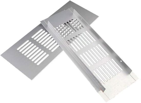 Lot de 4 grilles d'aération rondes 100mm en acier inoxydable - Double