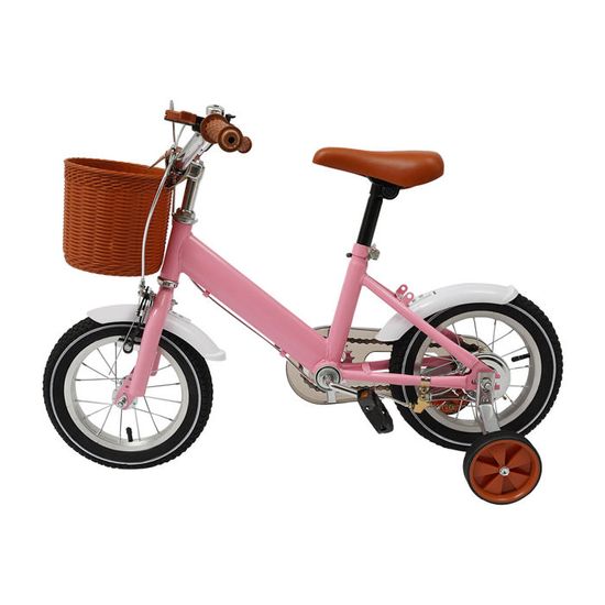 Vélo Enfant 12 Pouces Fille 2-4 Ans – Vintage Avec Panier, Stabilisateurs & Frein Arrière