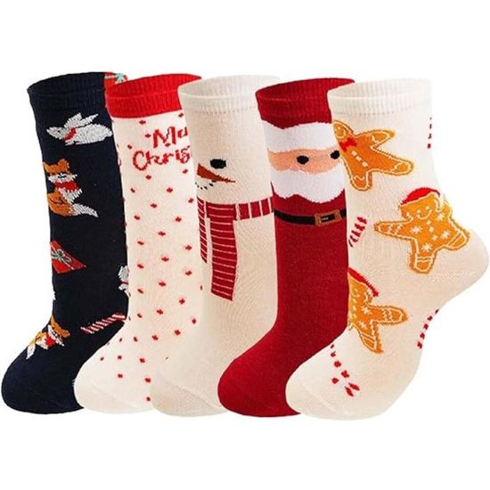 Lot De 2 Paires De Chaussettes Fantaisie Noël Antidérapante - Bleu - Fille - 6.00