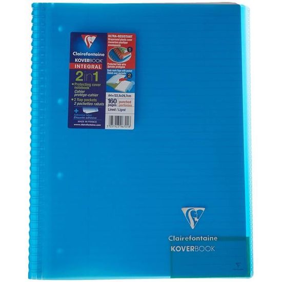 Cahier reliure intégrale enveloppante Koverbook A4 160 pages