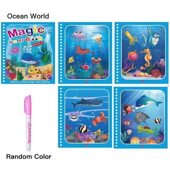 Silverlit - Water Art Pack Deluxe : Kit Dessin Magique à L’eau, Cuillère Magique, Dessins Flottants - Jeu Créatif Dès 3 Ans, Feutres, Stickers Inclus - 3