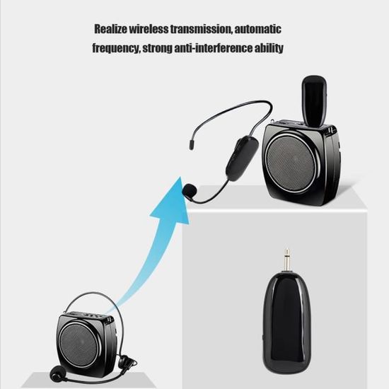 Guides touristiques Micro sans Fil UHF Professionnel Head-Wear Mic pour Ordinateur avec amplificateur de Voix conférences présentations pour lenseignement capacité Anti-interférence 