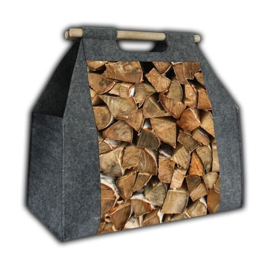 Panier à bois XL pour bois de cheminée, panier à bûches en feutre extra