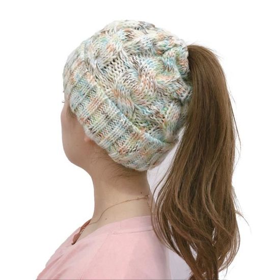 GFDYREE Bonnet Queue De Cheval Pour Femmes, Bonnet D'Hiver En
