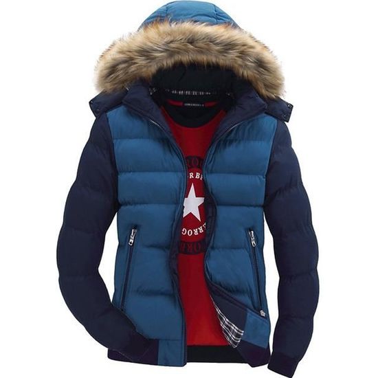 Pisexur Veste D'Hiver Pour Hommes Veste Légère à Col Montant Avec Poches Zippées Couleur Unie Manteau D'Hiver Pour Hommes Grande Taille