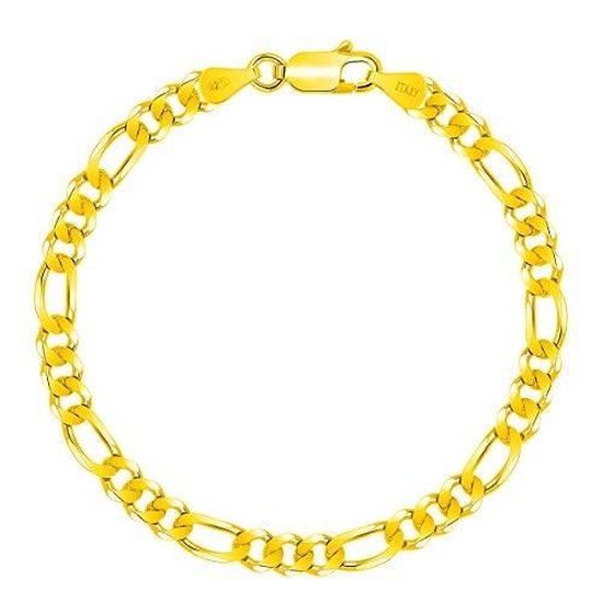Catenina Modello Figaro (1+3) In Argento 925 Placcato Oro 18K - Planetys, Larghezza 2.5 Mm, Lunghezza A Scelta 40-70 Cm, Fatto In Italia - 6