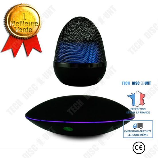 Enceinte Bluetooth Lévitation Magnétique OVNI - 5W Stéréo, Lampe LED RGB - Décoration Flottante Et Portable