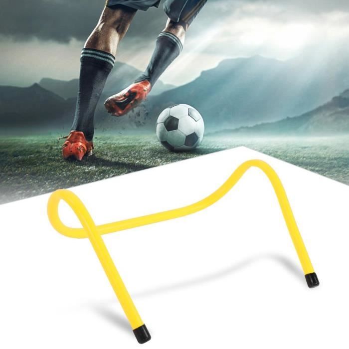 6PCS Haies Aides d'entraînement à la vitesse réglables Agilité durable du football de football d'ABS Jaune