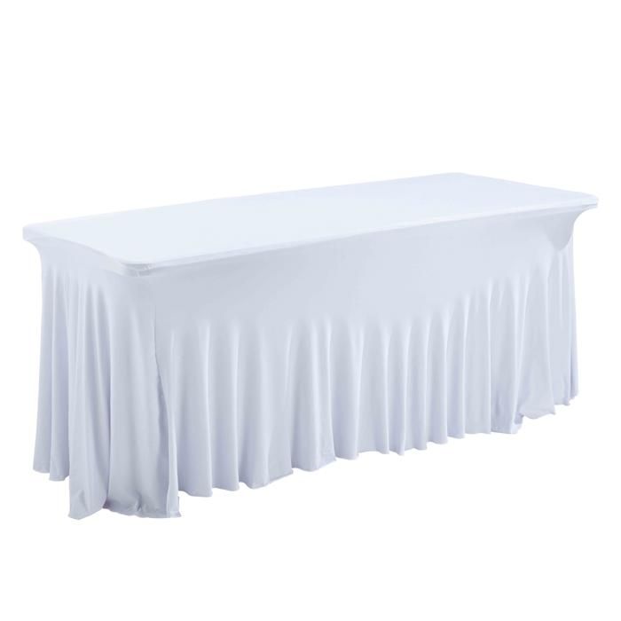Nappe housse blanche pour table de réception 180cm