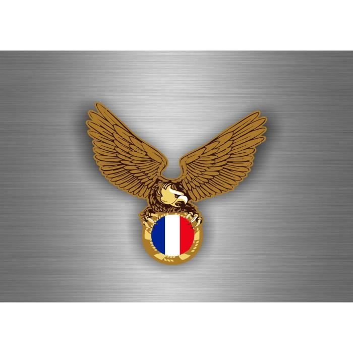 Autocollant sticker drapeau france aigle