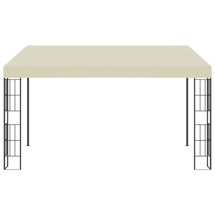 Tonnelle de Jardin - Barnum Belvédère mural 3x4 m Crème Tissu