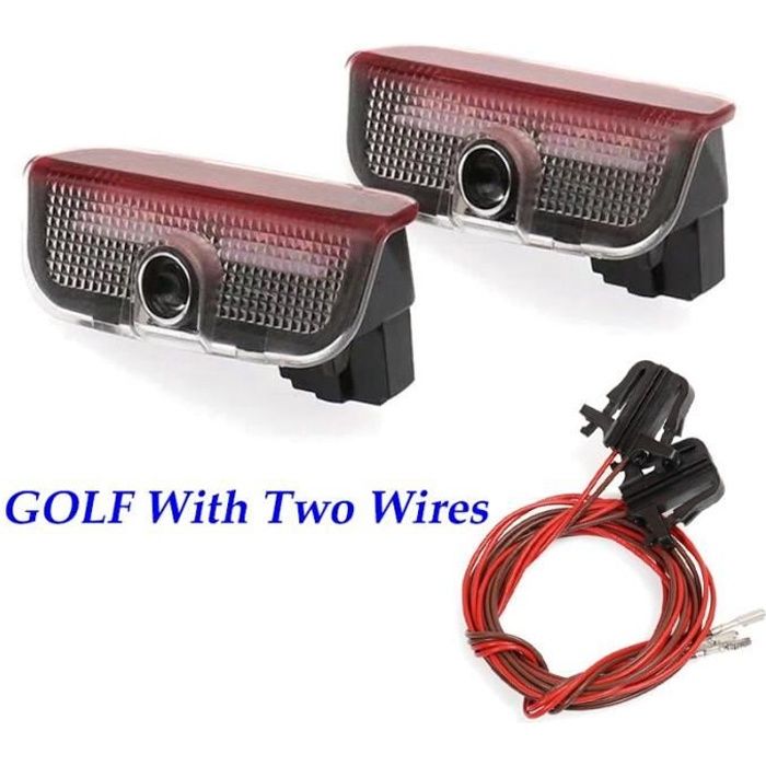 GOLF With Wire -Lampe ombre fantôme pour VW Golf 5 6 7 MK5 MK6 MK7 R32 Passat B6 B7 Tiguan CC MAGOTAN, accessoires de bienvenue, 2 p