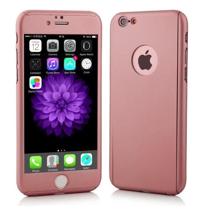 Coque Intégrale Iphone 7 Rose Or + Verre Trempé - CSHNT-B04474