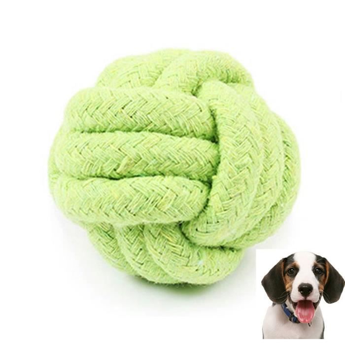 Vert animaux de compagnie corde balle jouet mordre balle coloré Squeak jouet chien jouet balle vert