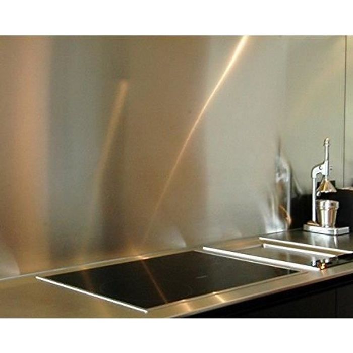 Credence Inox Brossé - H 70 cm x L 90 cm-Fond de Hotte-ép 1,5 mm