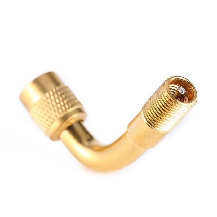 Drfeify Rallonges universelles à 90 ° Extension de valve de pneu pneumatique Adaptateur en laiton de 90 degrés Extension de tige