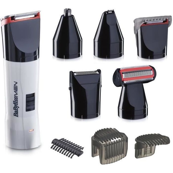 BABYLISS T839E Tondeuse à barbe - Multi-usage - Blanc & noir