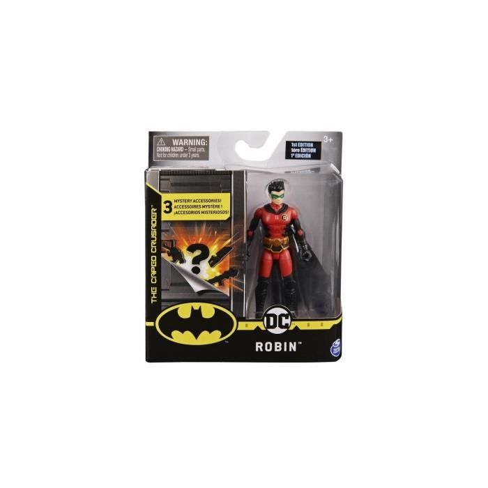 Coffret Figurine Robin 10 cm Avec 3 Accessoires Mystere - DC - Super Heros - Jouet Garcon