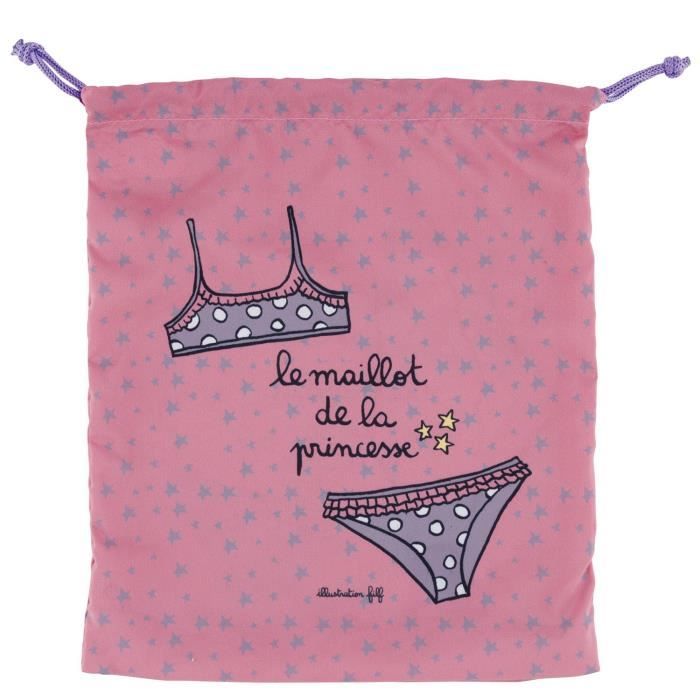 Sac Poche Rangement à Maillot de Bain PRINCESSE Rose Pour Plage Mer Piscine Idée Cadeau Original Enfant Fille DLP Derrière La Porte