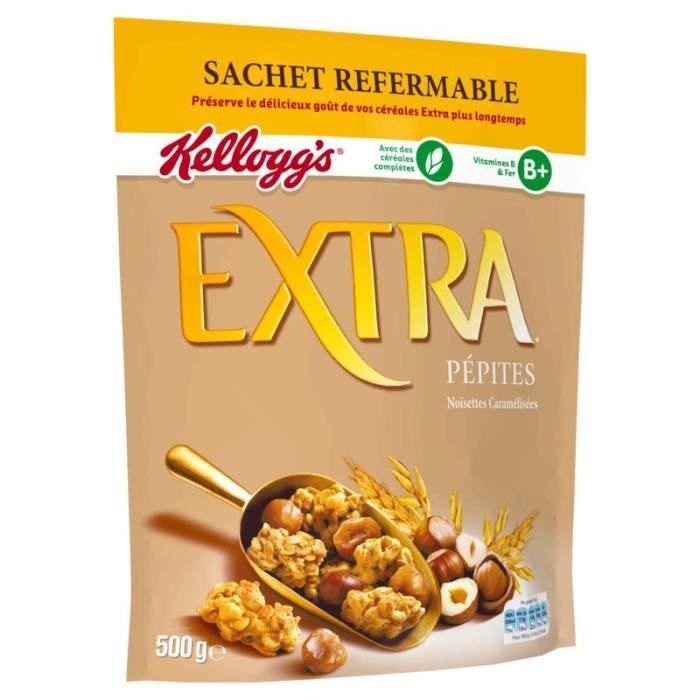 KELLOGG'S Extra Pépites de noisettes caramélisées - 500g