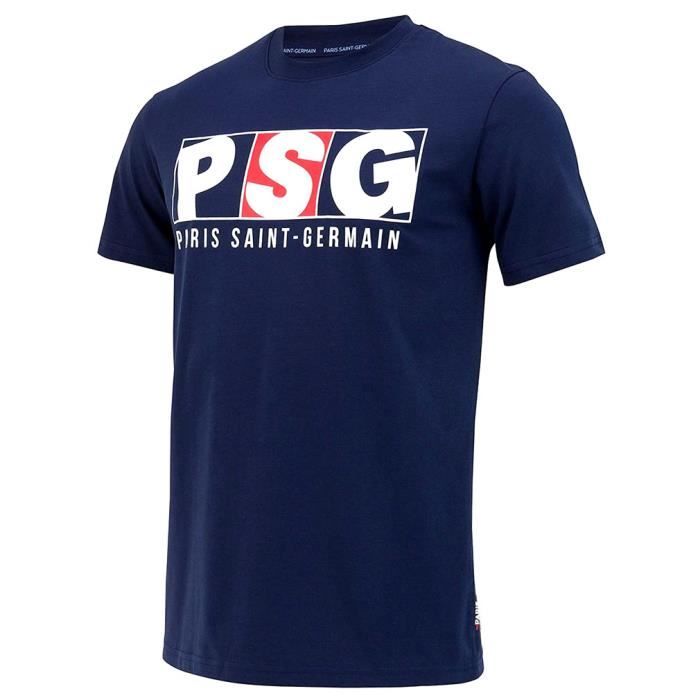 PSG - T-Shirt Paris Saint-Germain Homme Officiel - Bleu