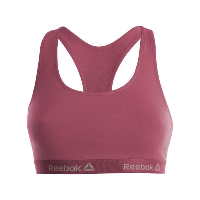Brassière de sport en rose de la marque REEBOK pour femme avec le logo imprimé