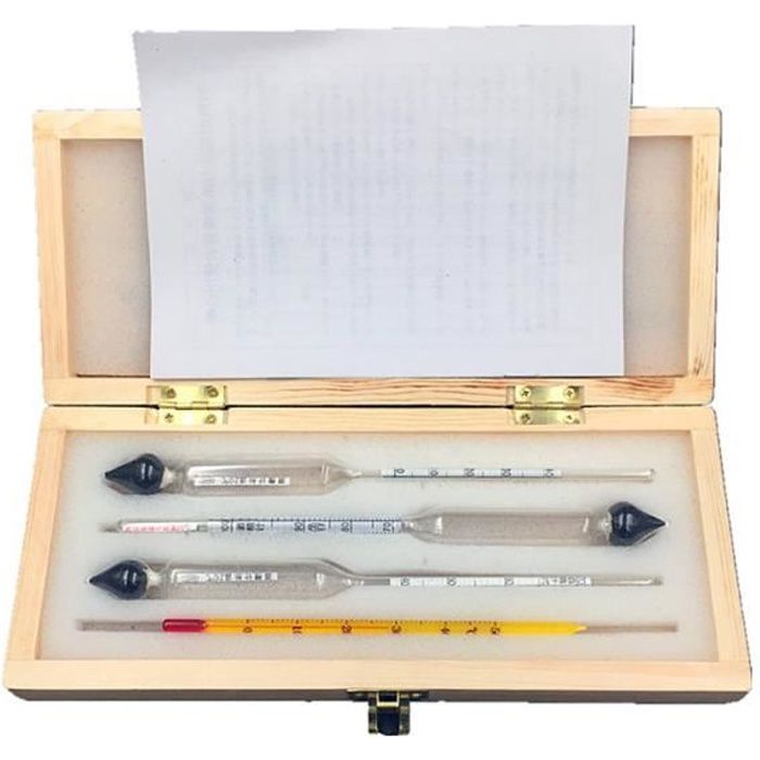 Outil de mesure d'alcool SET Compteur d'alcool Thermomètre Thermomètre Testeur d'alcool pour distillat Whiskey Brandy Vodka