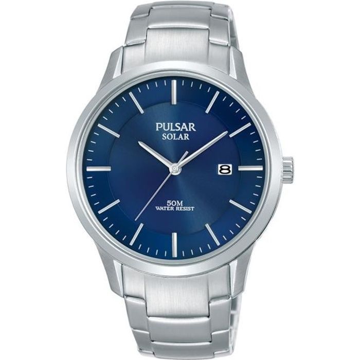 Montre Pulsar Tradition solaire PX3159X1 fond bleu